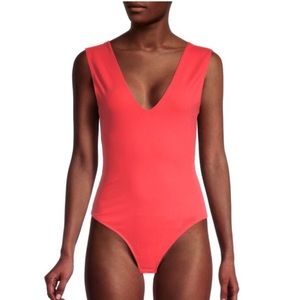 FREE PEOPLE Keep It Sleek Solid-Hued Bodysuit Pink Point M